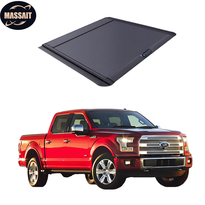 Aluminum Alloy Truck Bed Roll-Up Cover for Ford F-150 Retractable Cover Locking Waterproof