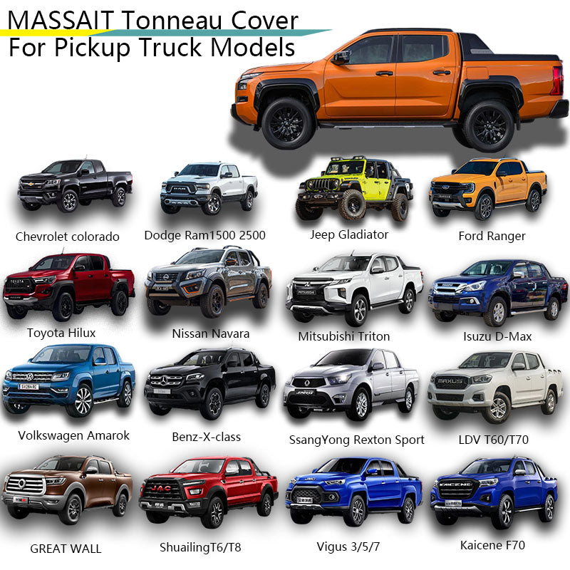 Hard Retractable Tonneau Cover for 2011+ Volkswagen Amarok Double Cab - Electric Truck Bed Cover