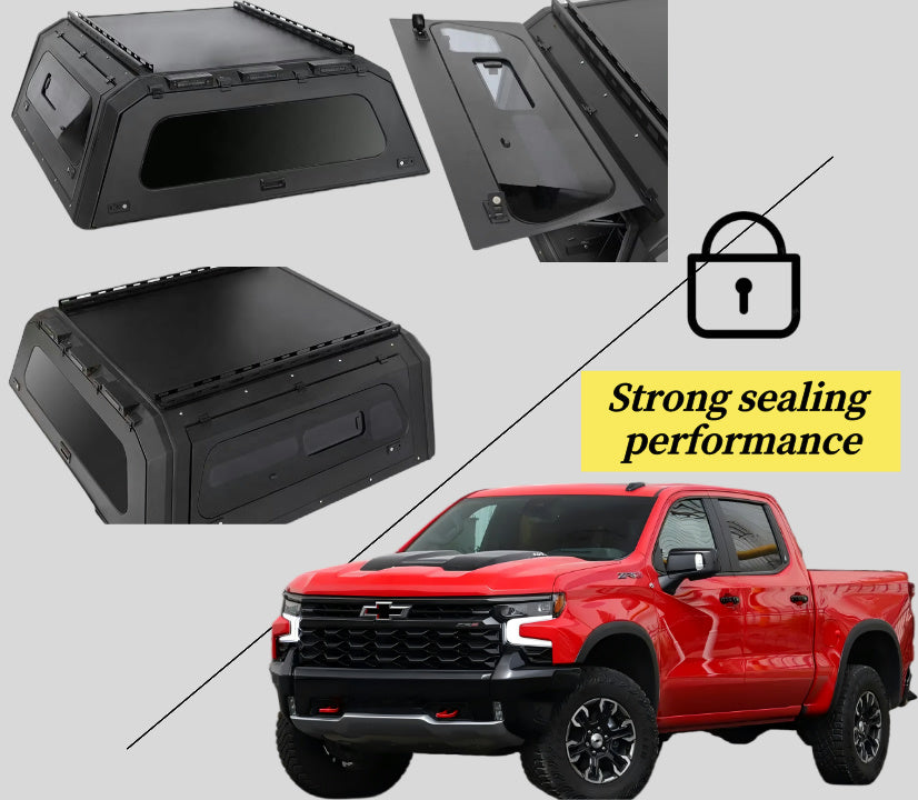 Pickup Canopy Truck Steel Hard Top Bed Cover Aluminum Alloy Ute Canopy for 2024 Chevrolet Silverado