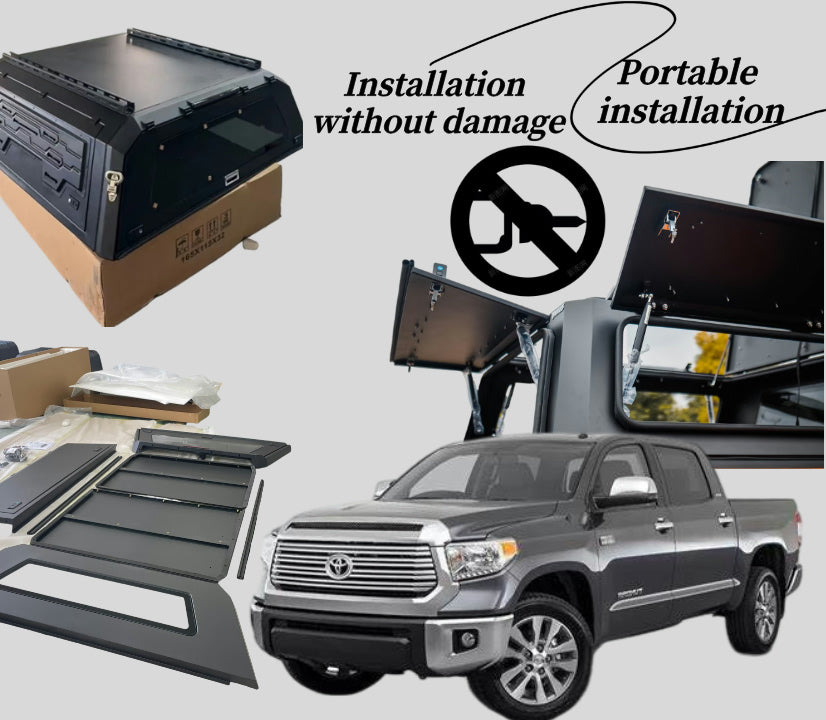 Luxury Waterproof Aluminum Hard Top Truck Canopy Pickup Bed Cover for 22 - 23 Toyota Tacoma Exterior Accessories