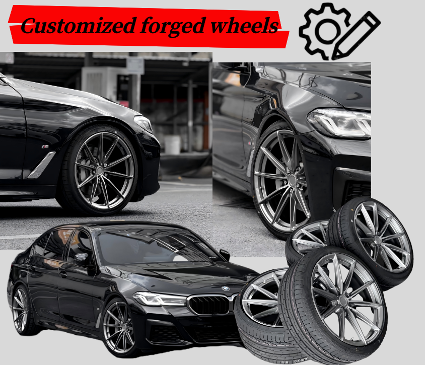 Forged Wheels Aluminum Alloy Metallic Gray Satin Bronze Custom Sizes for BMW 5 Series