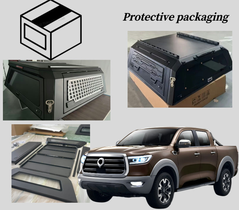 Pickup Canopy Aluminum Alloy or Steel Steel Pickup Hardtop Canopy for 19-23 GWM Poer/Cannon