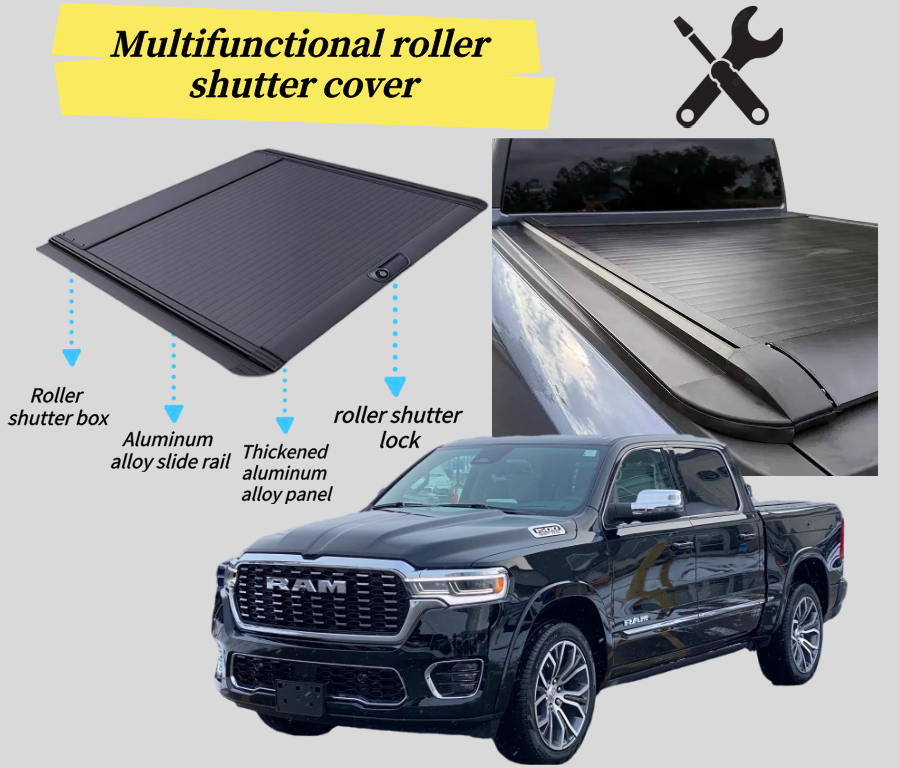 Hard Aluminium Alloy Retractable Tonneau Cover Manual Truck Bed Cover for Dodge Ram 1500