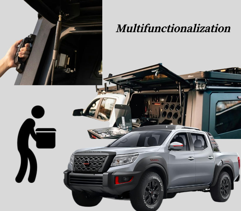 High Quality Aluminum Truck Top Camper Pick - up Canopy for 17 - 23 Nissan Navara NP300 Double Cab Hardtop