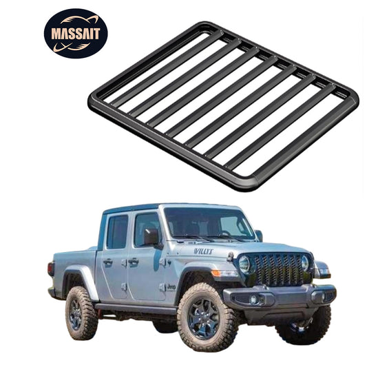 Aluminum Car Roof Rack Car Carrier Roof Platform Roof Basket with Side Ladder for and Handrails Jeep Wrangler JK JL Gladiator