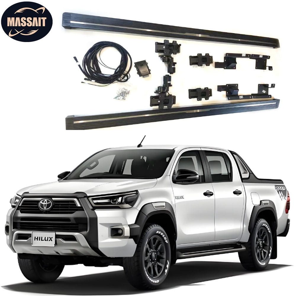 Pickup Truck Series Accessories Folding Side Steps Aluminum Alloy Electric Power Running Board For Toyota Hilux Revo VIGO Rocco