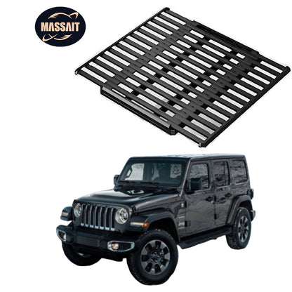 Aluminum Car Roof Rack Car Carrier Roof Platform Roof Basket with Side Ladder for and Handrails Jeep Wrangler JK JL Gladiator
