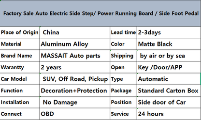Auto Accessories Power Running Boards FRONTLANDER Side Steps for 14 - 23 Ford F-150