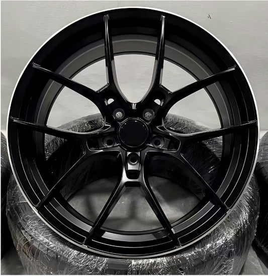 High Performance Forged Alloy Wheels Brushed Black Multi - Spoke Design for Mitsubishi Triton. New Condition Passenger Car Wheels. Car Parts